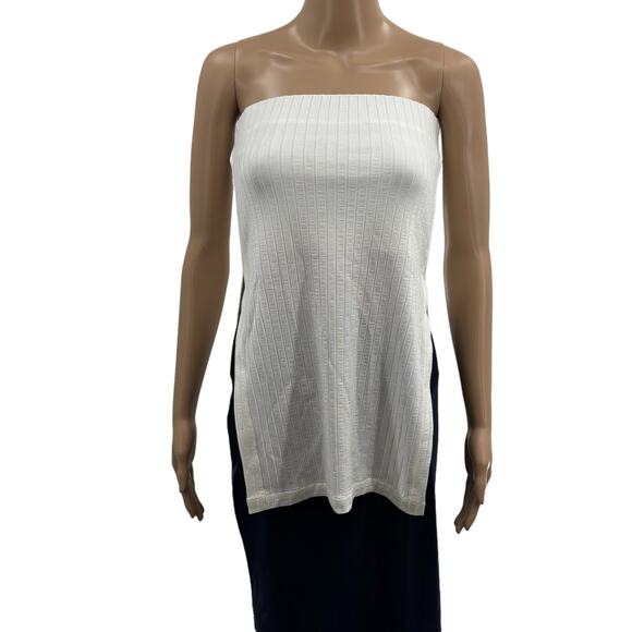 Esse Studios Ivory White Rib Strapless Tube Top - Picture 3 of 12
